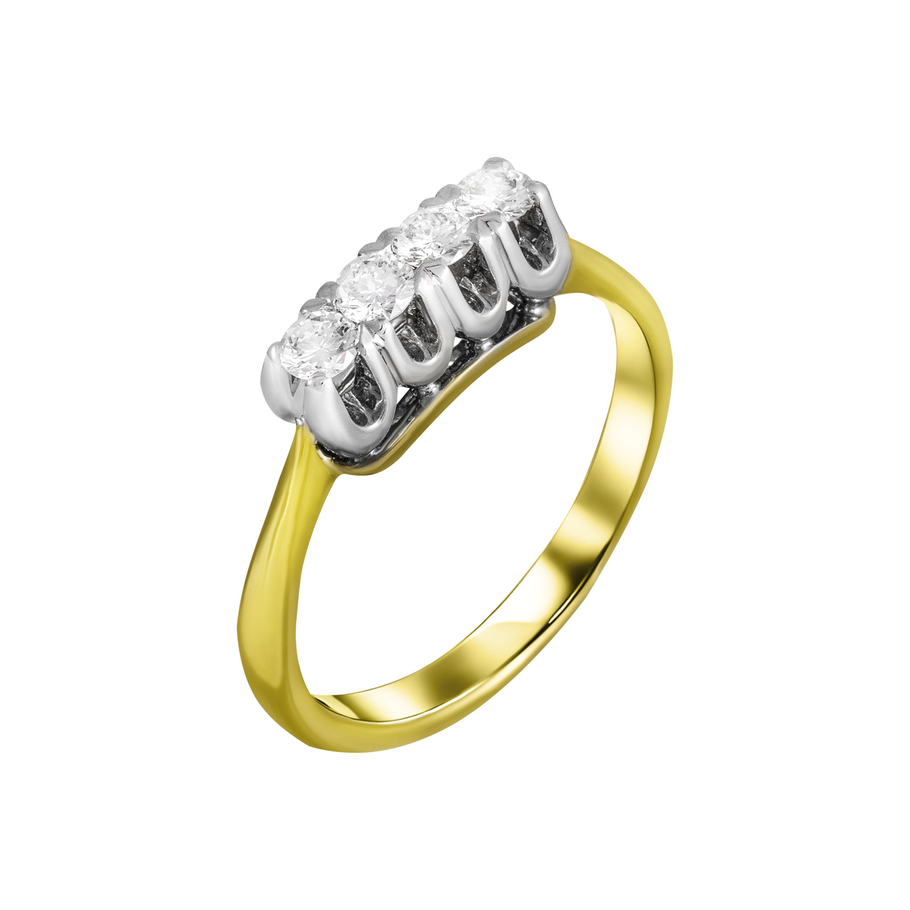 Золотое кольцо с бриллиантами 750 пробы 4.57 грамм