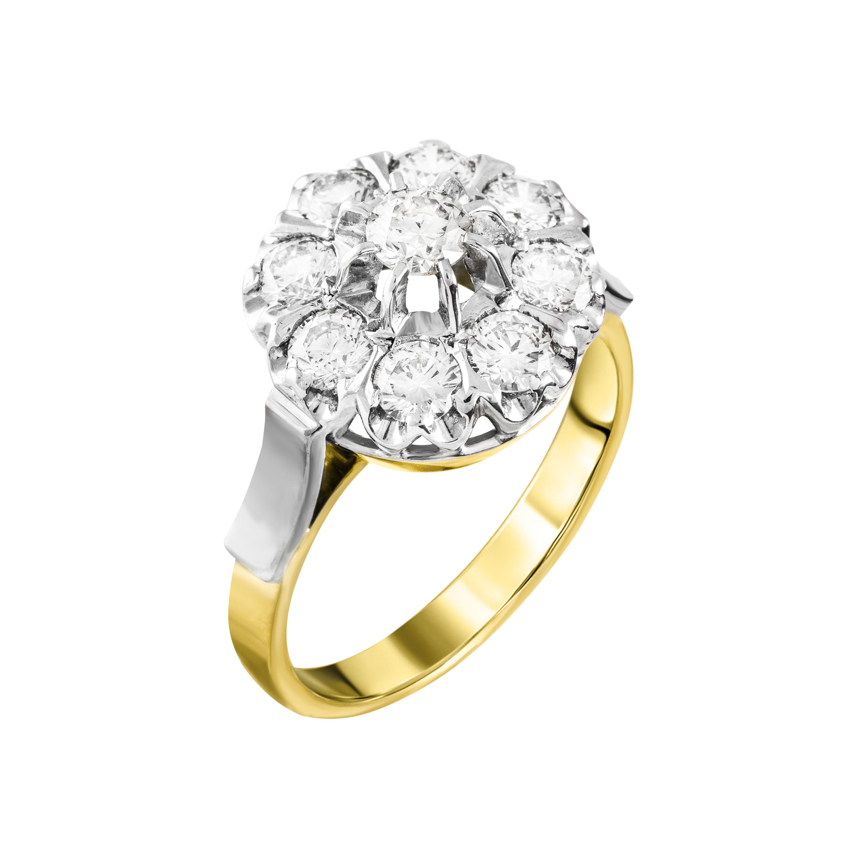 Золотое кольцо с бриллиантами 750 пробы 6.54 грамм