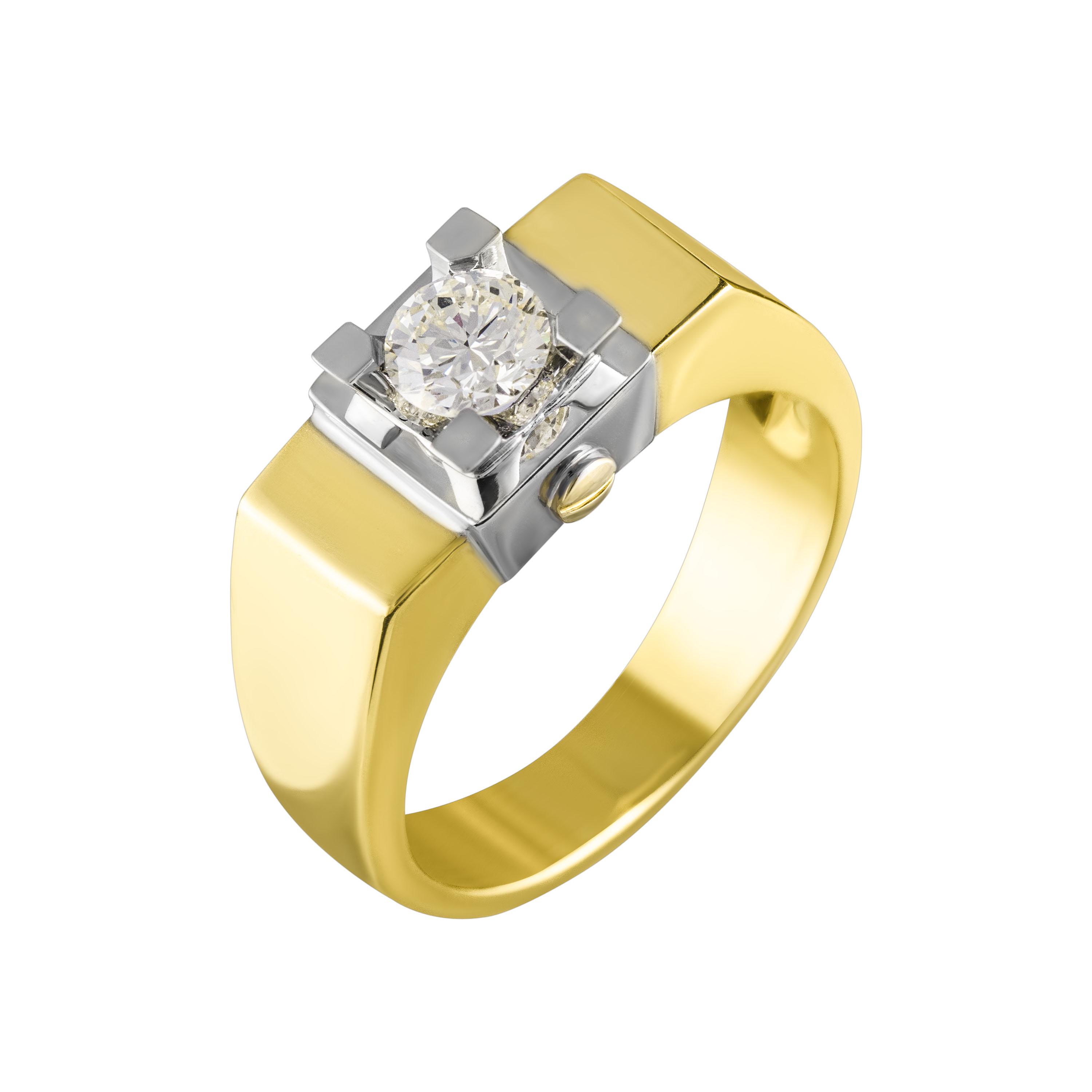 Золотое кольцо с бриллиантом 750 пробы 12.69 грамм