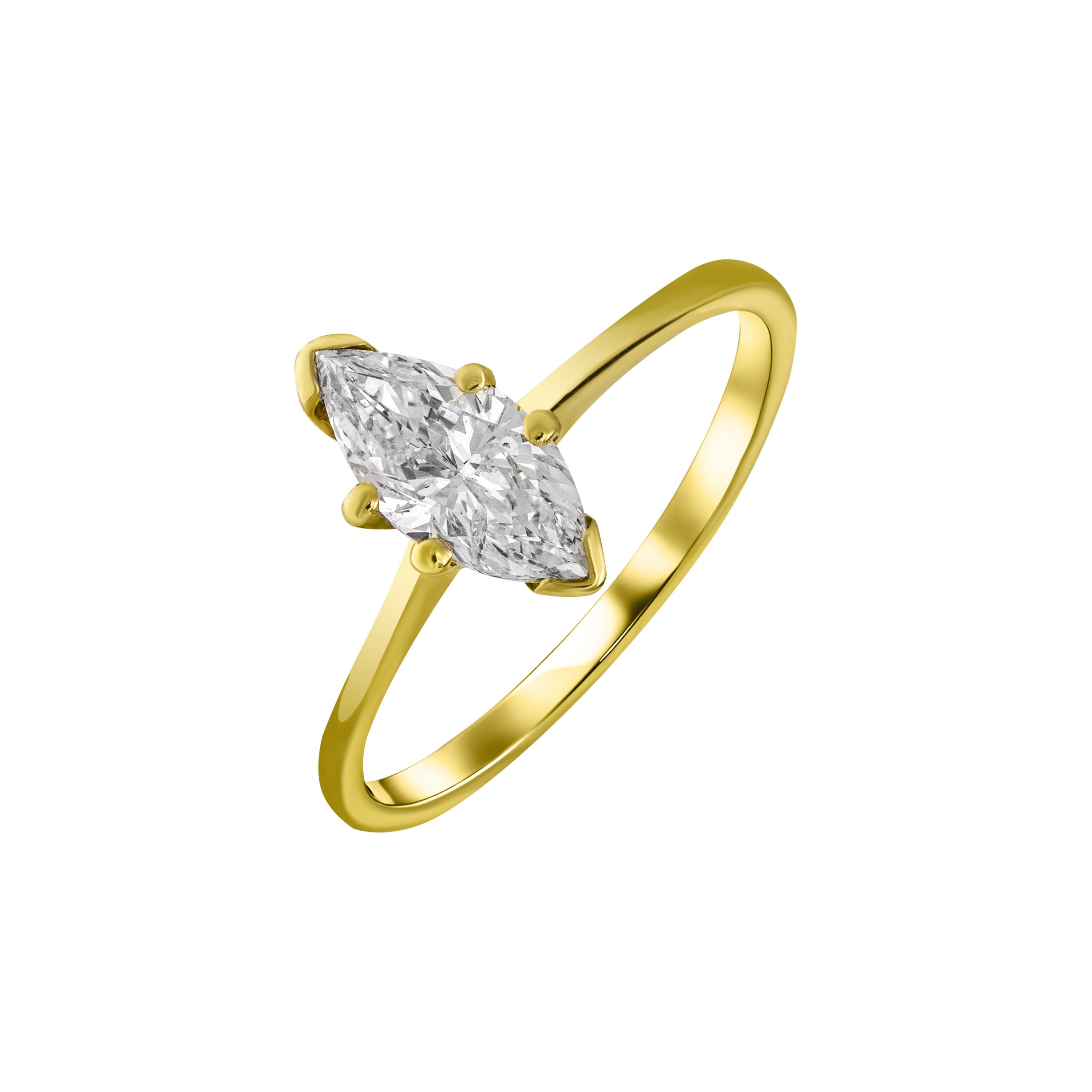 Золотое кольцо с бриллиантом 750 пробы 2.55 грамм
