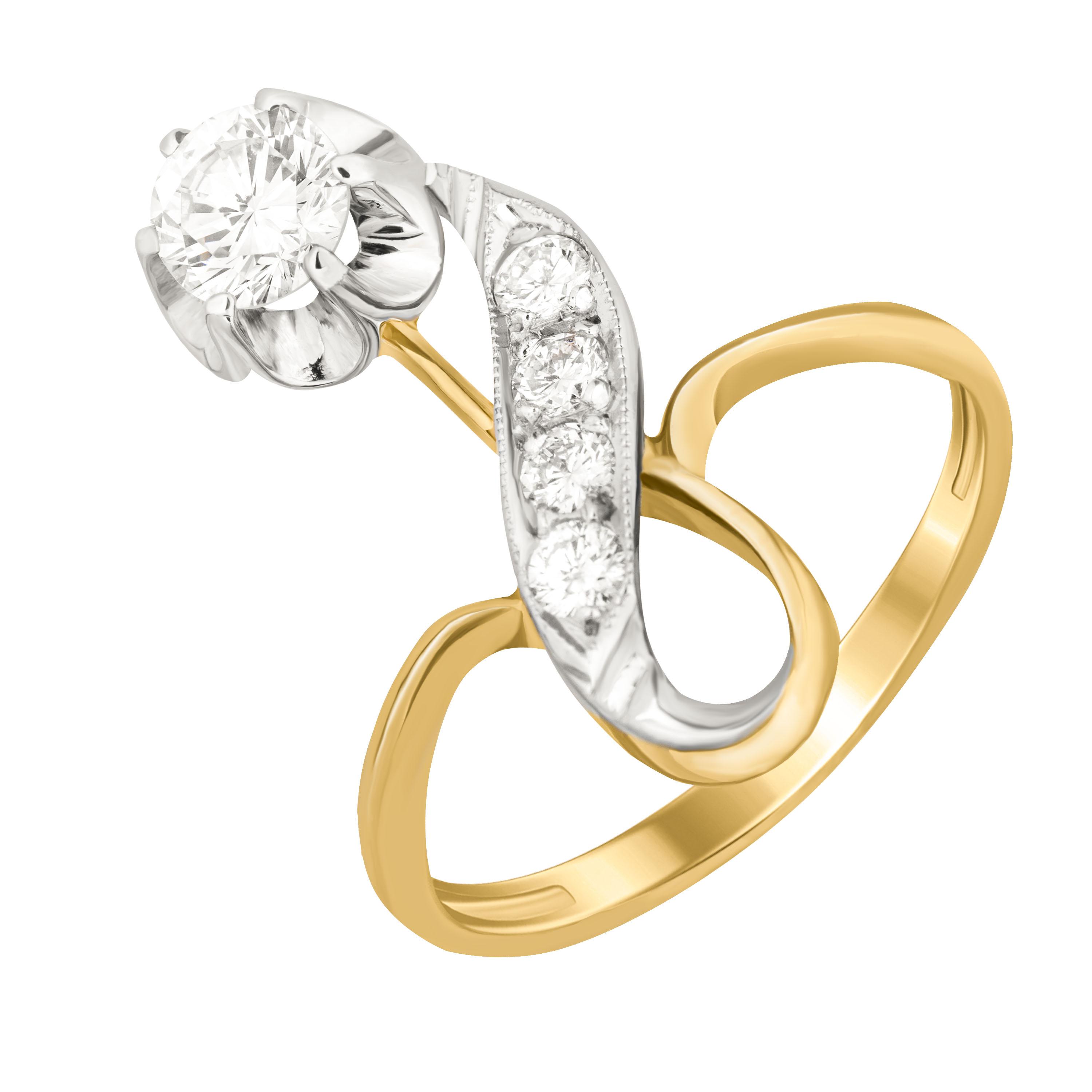 Золотое кольцо с бриллиантами 750 пробы 4.35 грамм