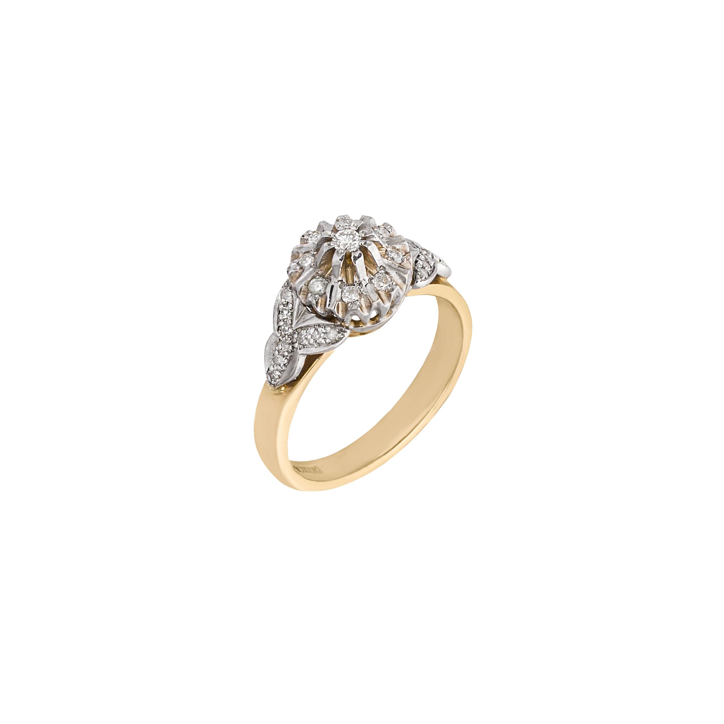 Золотое кольцо с бриллиантами 585 пробы 4.15 грамм