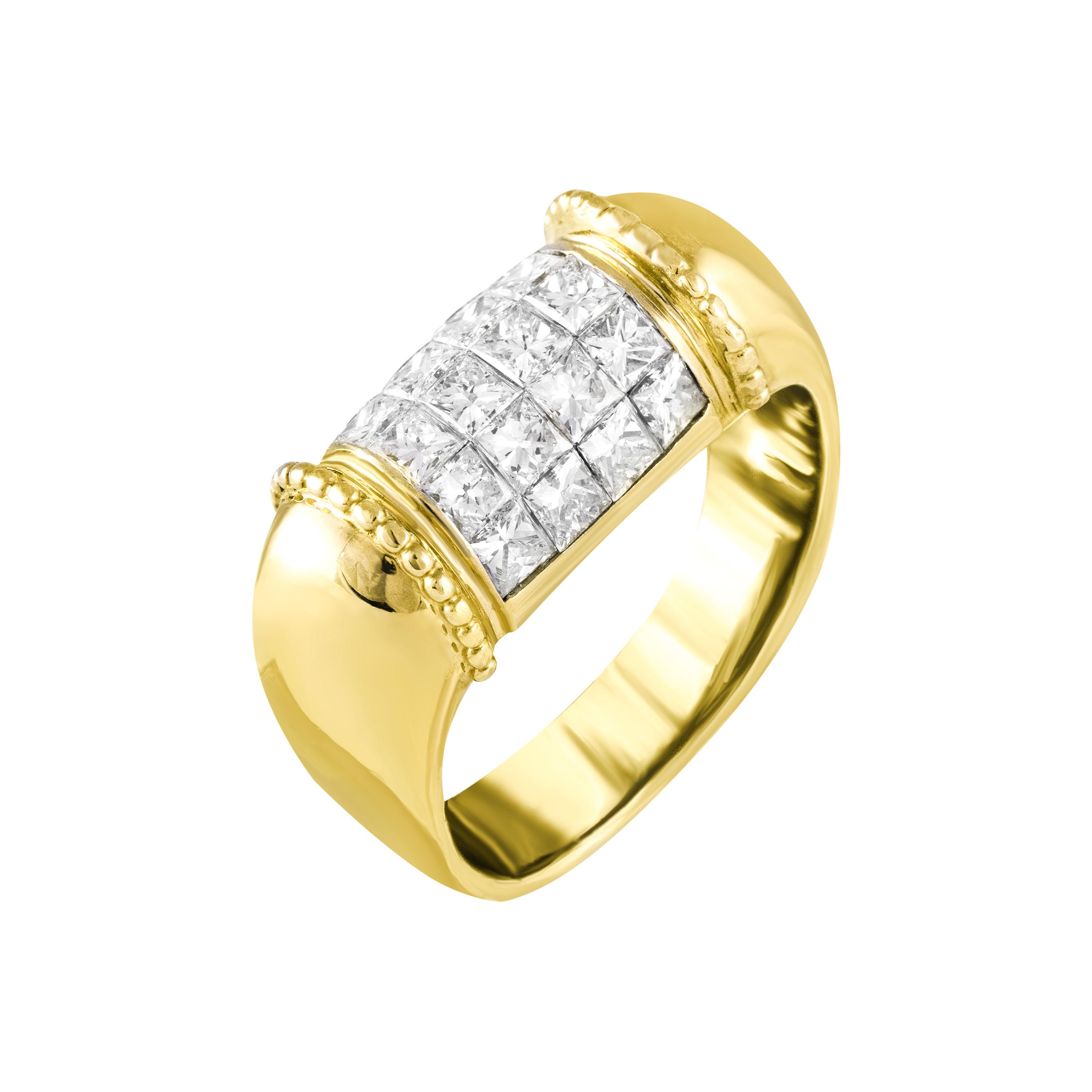 Золотое кольцо с бриллиантами 750 пробы 12.71 грамм